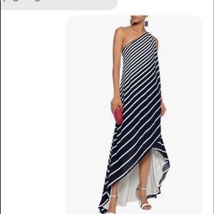 Halston Heritage Striped Crepe Gown